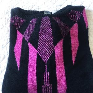Goldberg Vintage 80s Sweater Black Pink Metallic